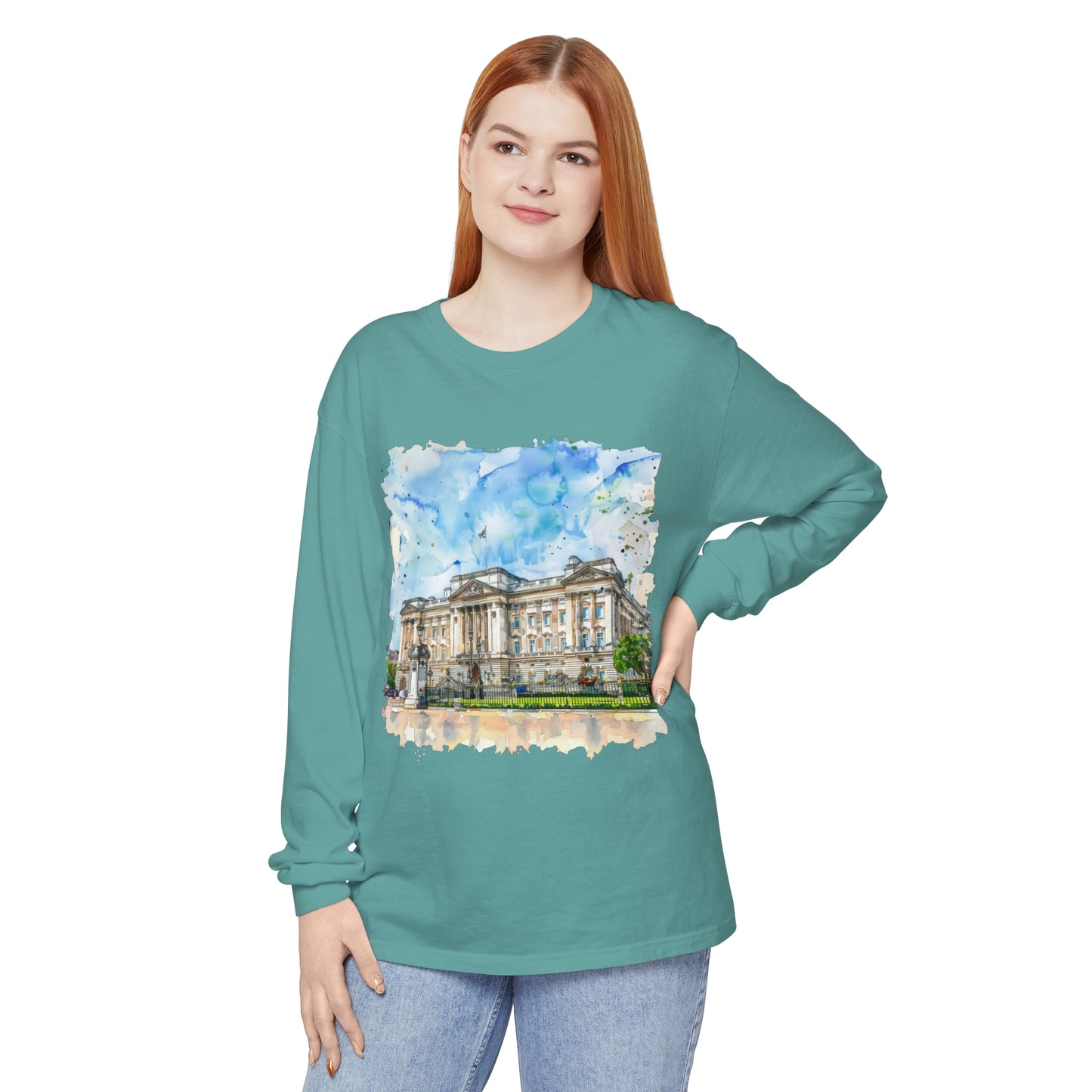 Unisex Garment-dyed Long Sleeve T-Shirt - British Nature - Scenic Landscapes and Natural Beauty