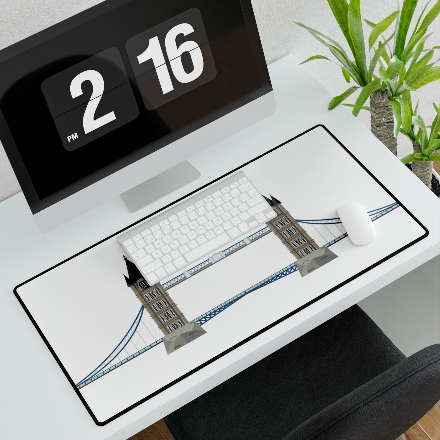 London Bridge Desk Mat - Stylish Office Decor, Gaming Mat, and Workstation Accessory, Perfect Gift for Professionals and Students