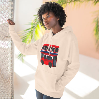 Three-Panel Fleece Hoodie - Sightseeing in Style - The Red Double-Decker