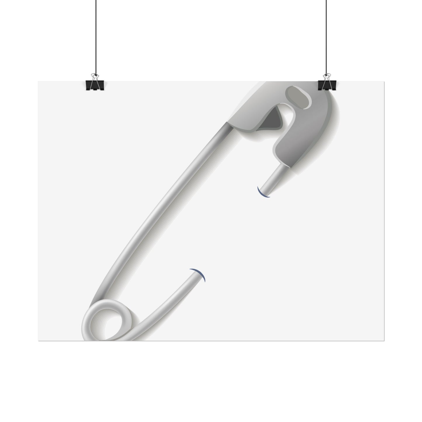 Minimalist Safety Pin Wall Art, Modern Decor, Unique Gift, Home Aesthetic, Art Print, Rolled Poster, Contemporary Interior Design