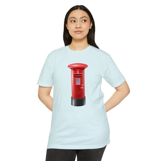 Unisex CVC Jersey T-shirt - Classic UK Royal Mailbox Design - British Postbox Icon