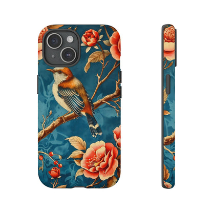 Bird & Floral Phone Case, Tough Cases for Nature Lovers, Gift for Her, Customizable Design, Vibrant Tech Accessories