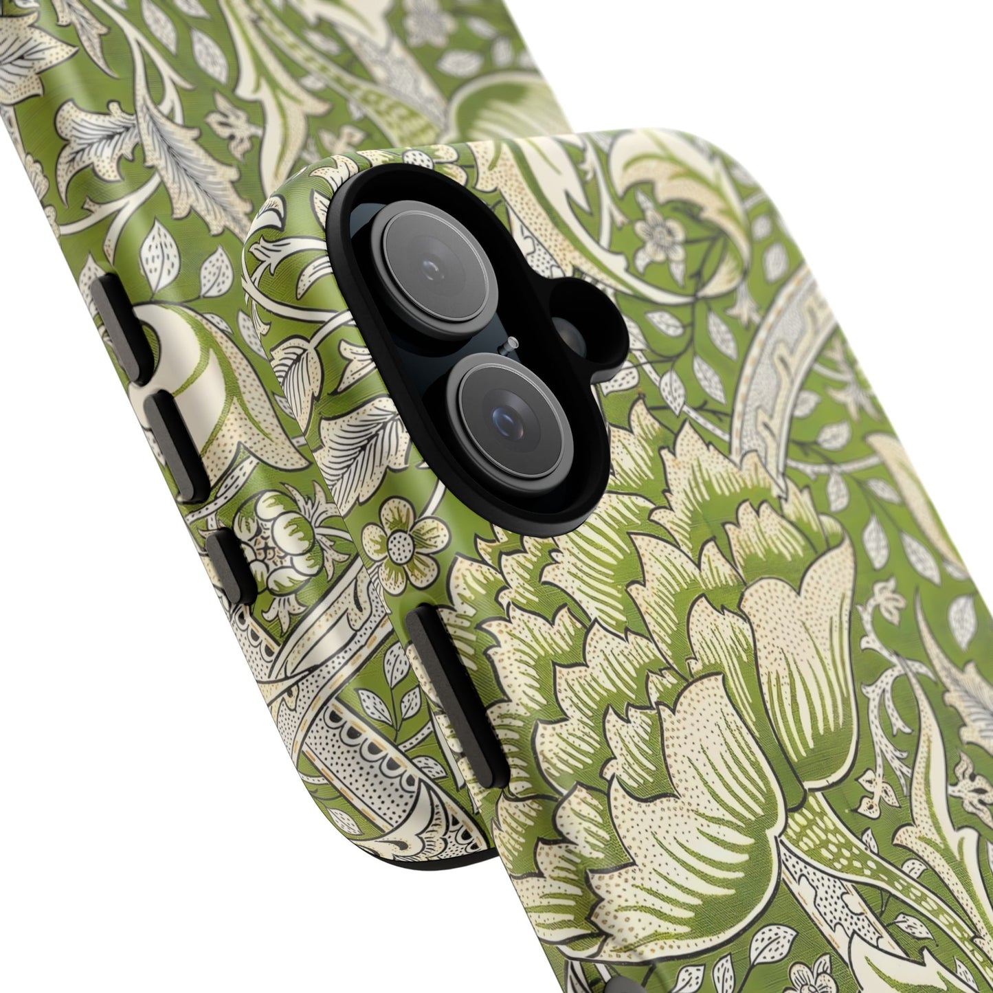 Stylish Phone Case with Floral Design, Durable Protective Cover for iPhone, Unique Gift for Birthdays, Mother's Day, Green Aesthetic