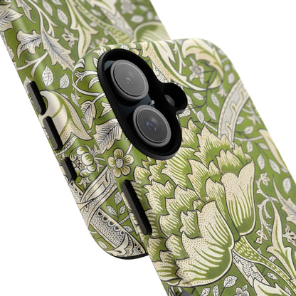 Stylish Phone Case with Floral Design, Durable Protective Cover for iPhone, Unique Gift for Birthdays, Mother's Day, Green Aesthetic