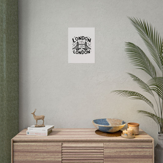 Charming London Rolled Poster for Home Decor, Wall Art, Travel Gift, Office Wall Decor, London Themed Decoration