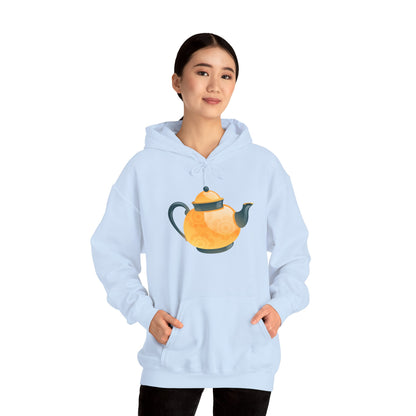 Unisex Heavy Blend™ Hooded Sweatshirt - Classic British Tea Kettle - Timeless Elegance in Tea Time