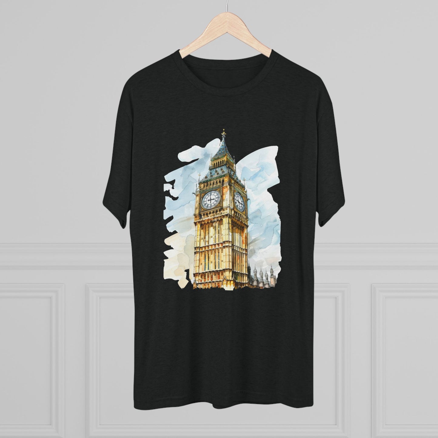 Iconic Big Ben Clock Tower Soft  Unisex Tri-Blend Crew Tee