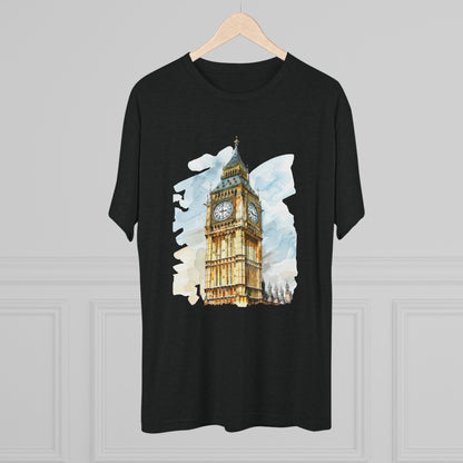 Iconic Big Ben Clock Tower Soft  Unisex Tri-Blend Crew Tee