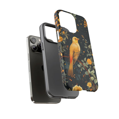 Floral Phone Case, Tough Cases with Bird Design, Nature Lover Gift, Stylish Protection, Birthday Present, Floral Phone Cover