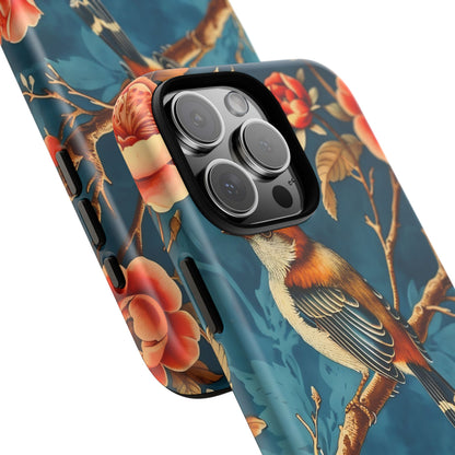 Bird & Floral Phone Case, Tough Cases for Nature Lovers, Gift for Her, Customizable Design, Vibrant Tech Accessories