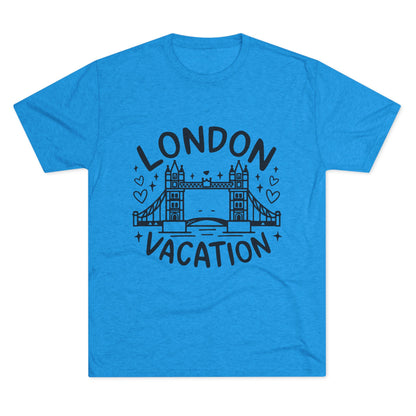London Vacation Trendy Unisex Tri-Blend Crew Tee