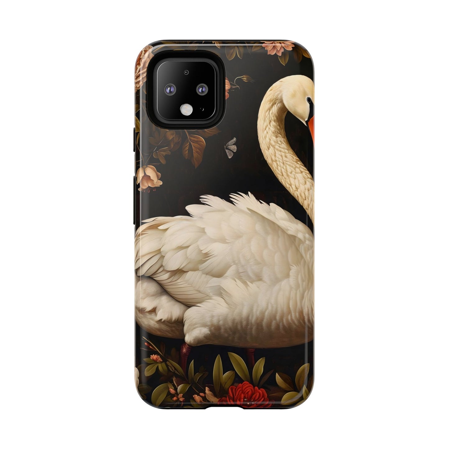 Elegant Swan Phone Case, Artistic Mobile Cover, Floral Phone Protector, Stylish Gift for Her, Modern Phone Accessory