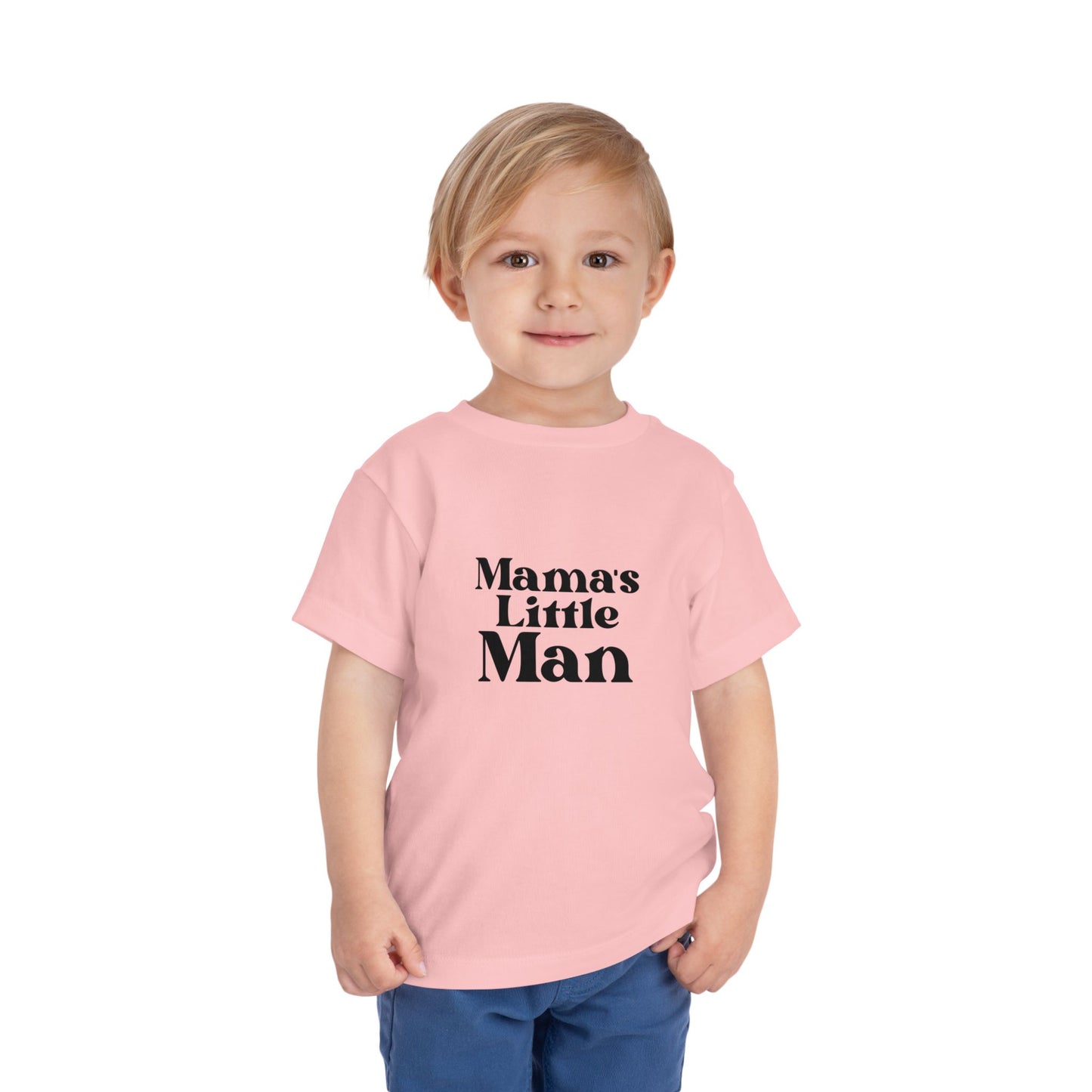 Toddler Tee - Mama's Little Man Shirt Design for Kids -  Cute Short Sleeve Tee for Boys
