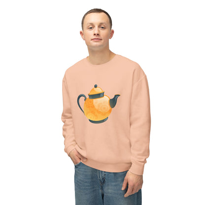 Unisex Lightweight Crewneck Sweatshirt - Classic British Tea Kettle