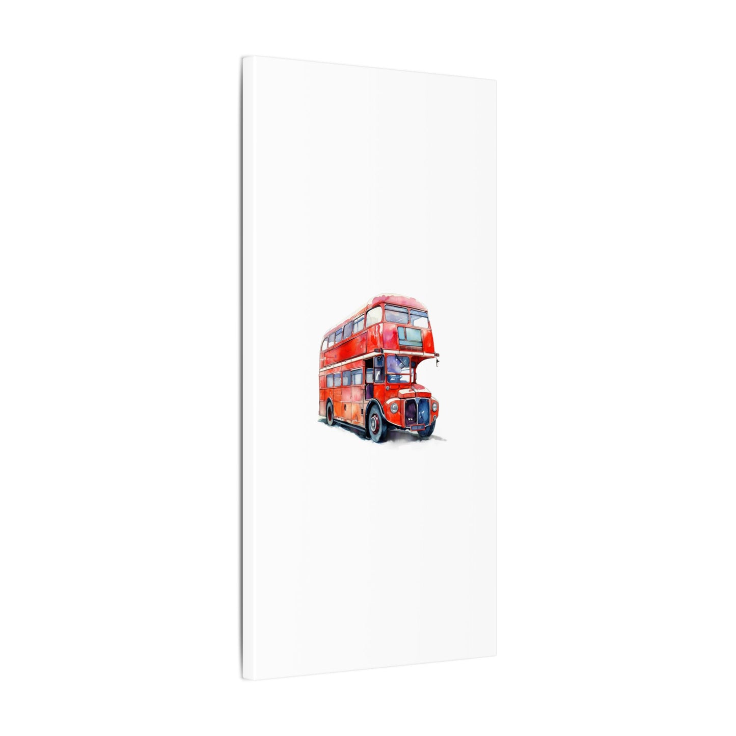 London Red Double-Decker Bus Art Canvas Print, Wall Decor for Travel Lovers, Home Office Gift, Unique Artwork for All Occasions