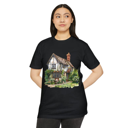 Unisex CVC Jersey T-shirt - From Thatched Roofs to Stone Walls - British Village Houses