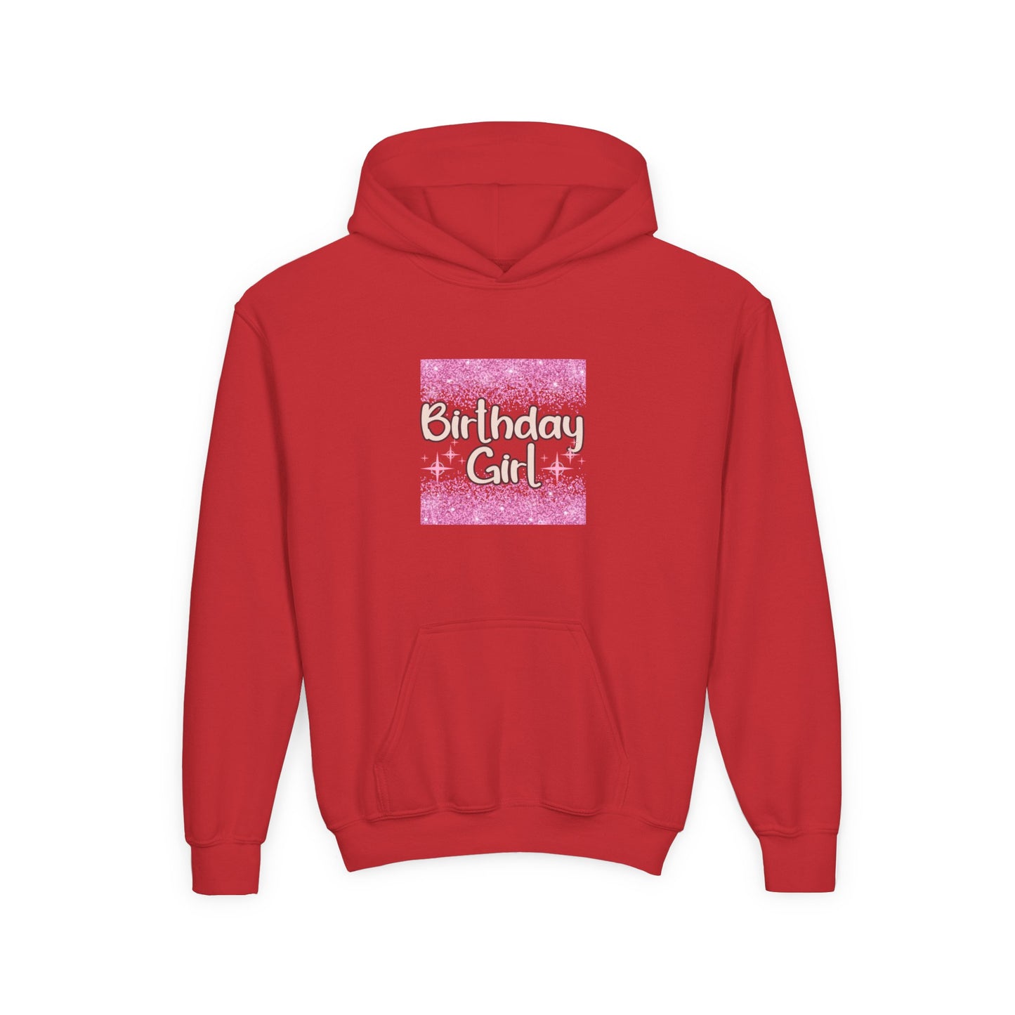 Birthday Girl Youth Hoodie - Sparkly Pink Celebration Sweatshirt