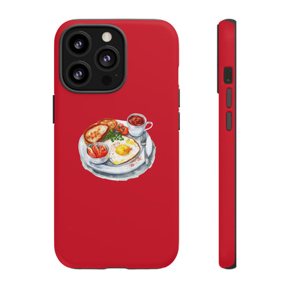 Breakfast-Inspired Phone Case, Tough Phone Covers, Foodie Gifts, Unique Accessories, Cute Kitchen Decor, Red Phone Case