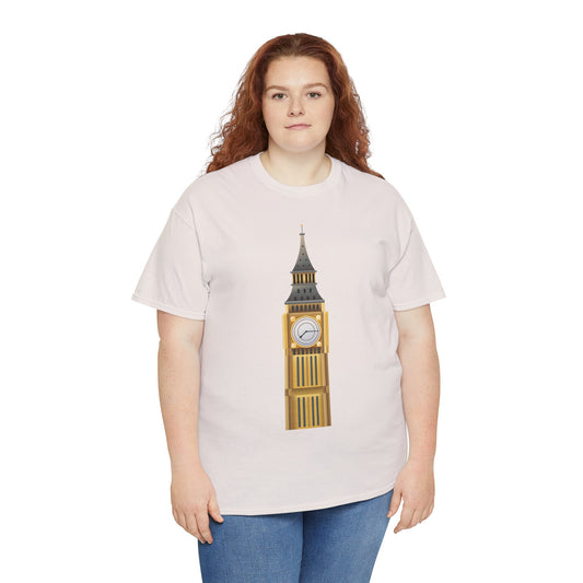Unisex Heavy Cotton Tee - Towering Time Big Ben and British Heritage
