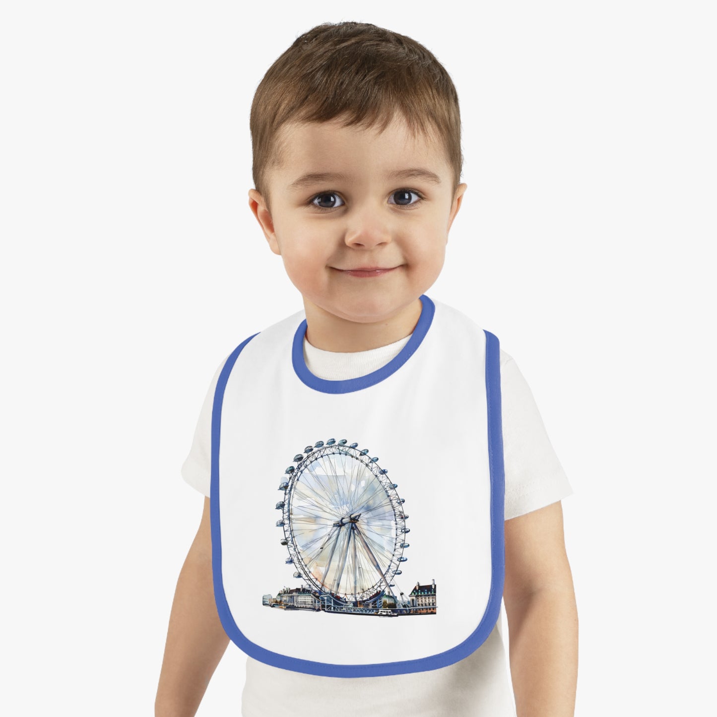 Baby Bib with London Eye Design, Cute Baby Accessory, Newborn Gift, Baby Shower Gift, Fun Feeding Bib, Toddler Fashion