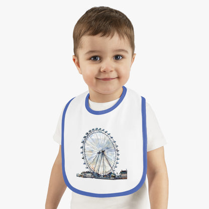 Baby Bib with London Eye Design, Cute Baby Accessory, Newborn Gift, Baby Shower Gift, Fun Feeding Bib, Toddler Fashion