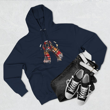Three-Panel Fleece Hoodie - Classic British Plaid Scarf Design