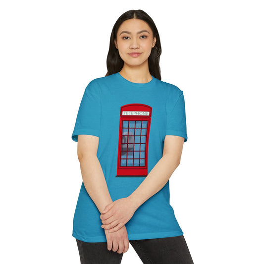 Unisex CVC Jersey T-shirt - Classic Red Phone Box Design