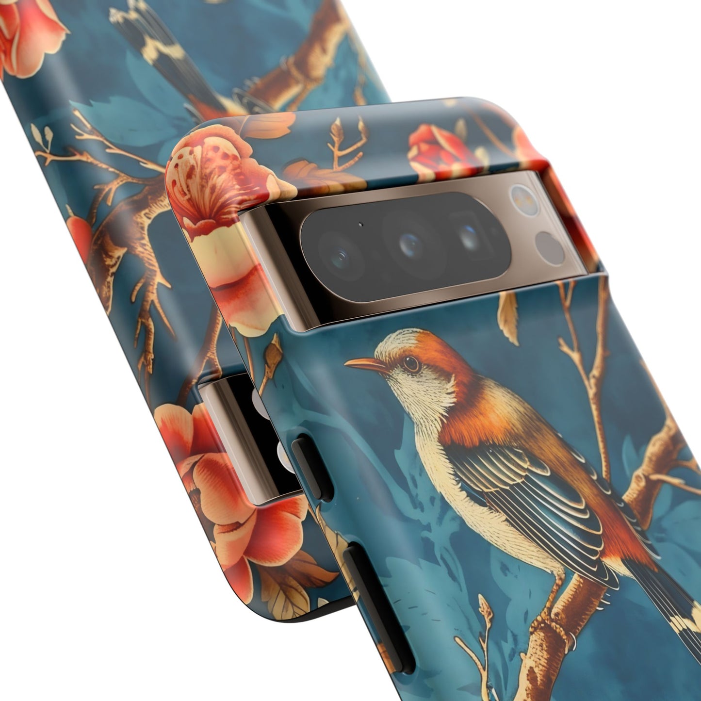 Bird & Floral Phone Case, Tough Cases for Nature Lovers, Gift for Her, Customizable Design, Vibrant Tech Accessories