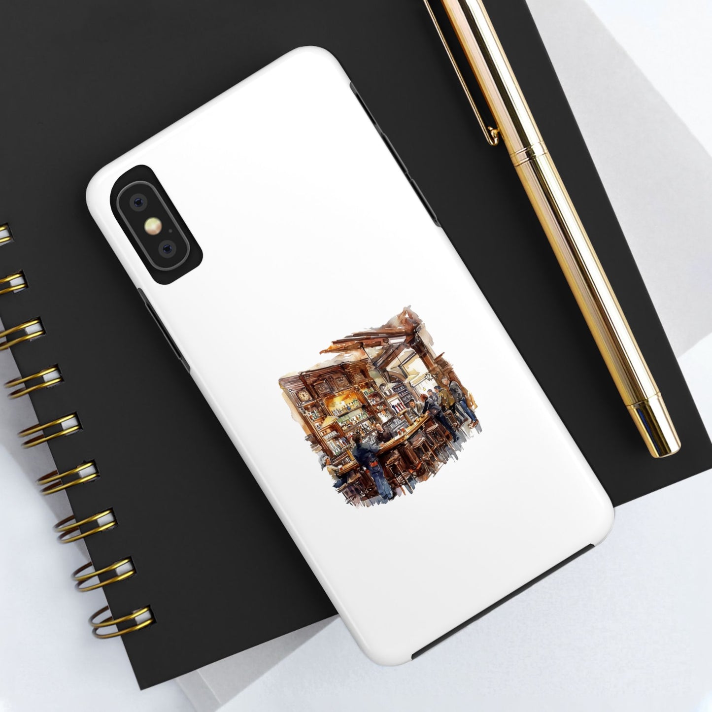 Vintage Pub Scene Tough Phone Case - Durable, Stylish Protection for Bar Lovers