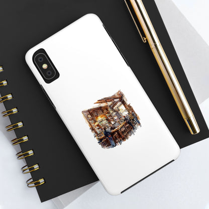 Vintage Pub Scene Tough Phone Case - Durable, Stylish Protection for Bar Lovers