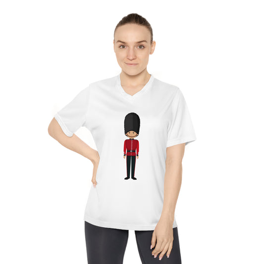 Women's Performance V-Neck T-Shirt - Cartoon Guard Design - British Royal Guard