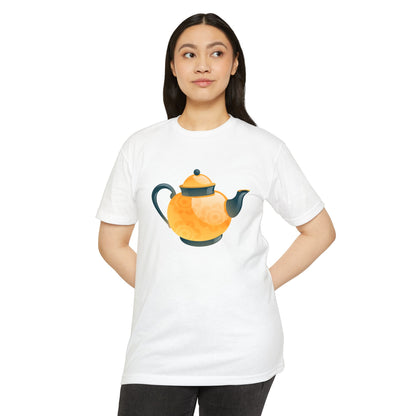 Unisex CVC Jersey T-shirt - Classic British Tea Kettle - Timeless Elegance in Tea Time