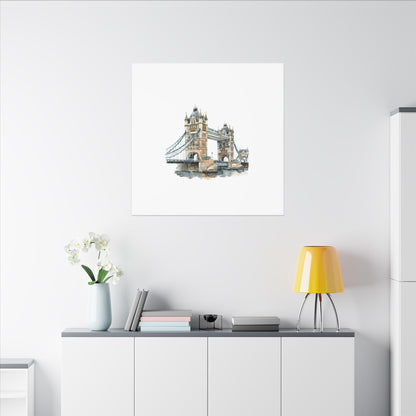 London Bridge Matte Canvas Wall Art, Elegant Home Decor, Unique Gift for Art Lovers, Travel Enthusiast Wall Decor, Modern Aesthetic