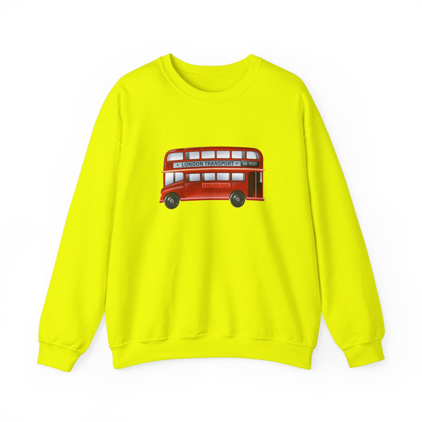 Unisex Heavy Blend™ Crewneck Sweatshirt Trendy - London Transport Red Double-Decker Bus