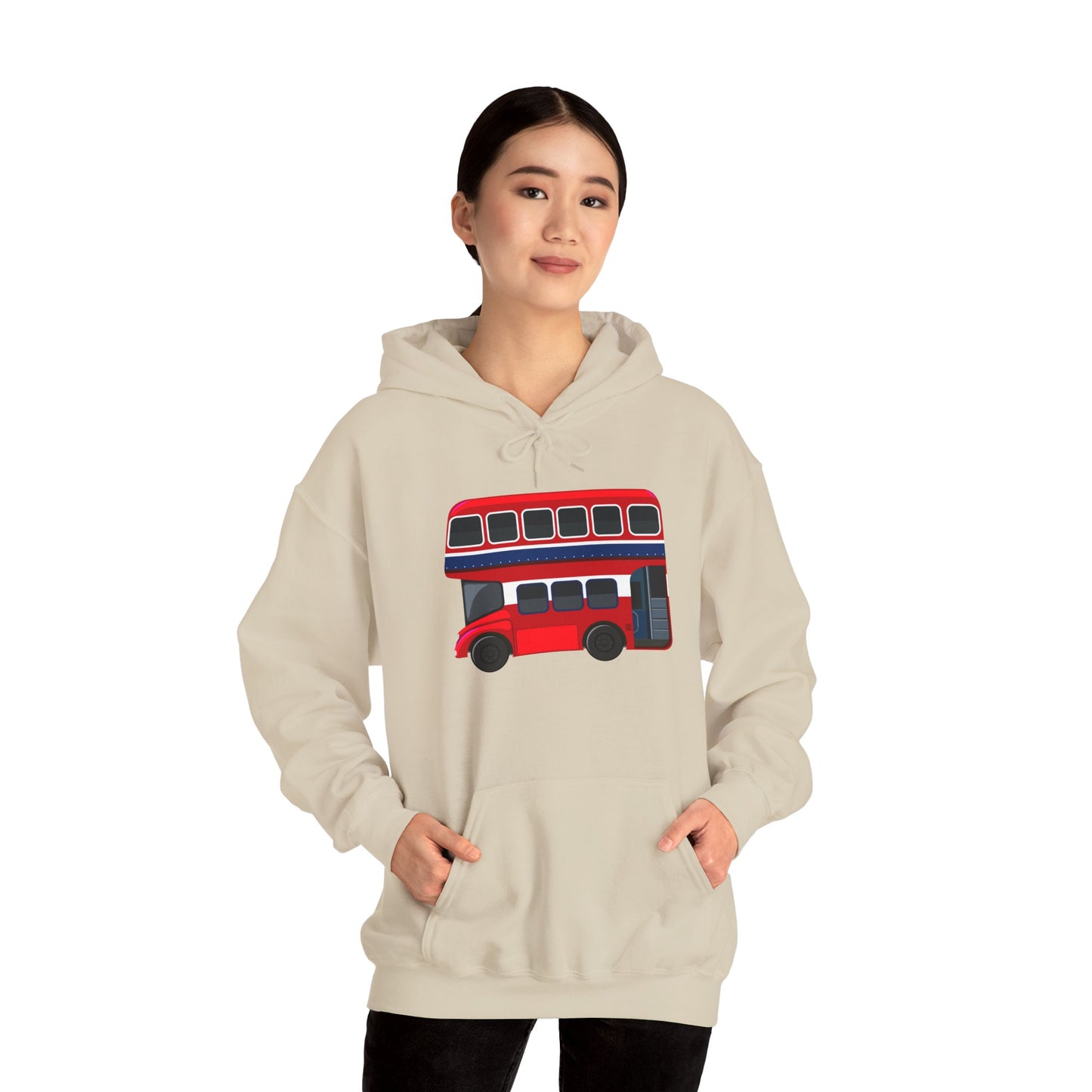 Unisex Heavy Blend™ Hooded Sweatshirt - All Aboard! - The London Double-Decker Bus