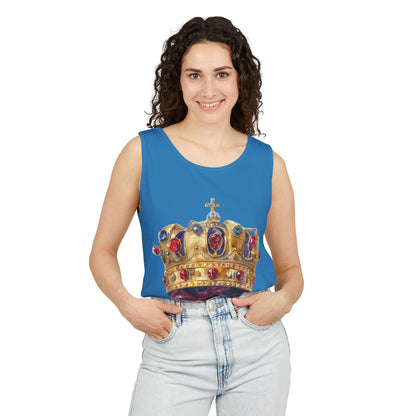Unisex Garment-Dyed Tank Top - British Royal Crown - Symbol of Regal Elegance and Authority