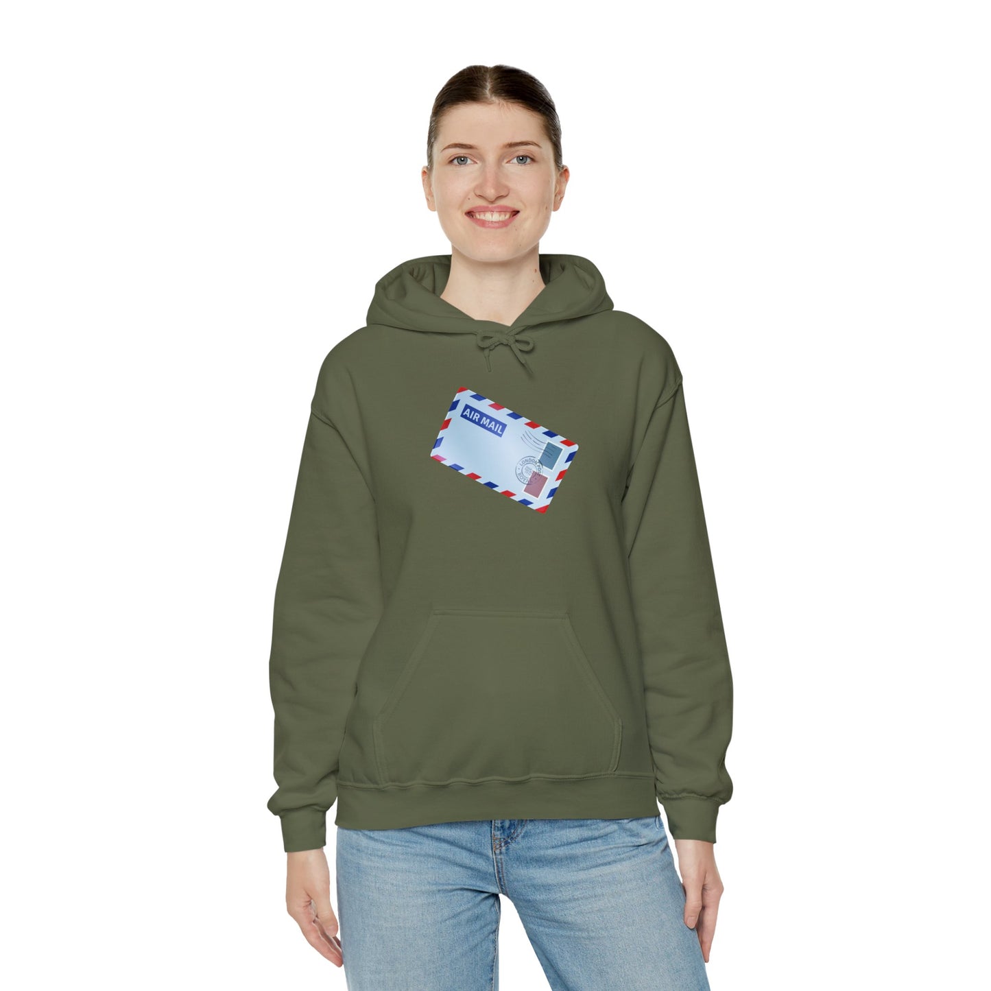 Unisex Heavy Blend™ Hooded Sweatshirt - Vintage British Air Mail - Classic Postal