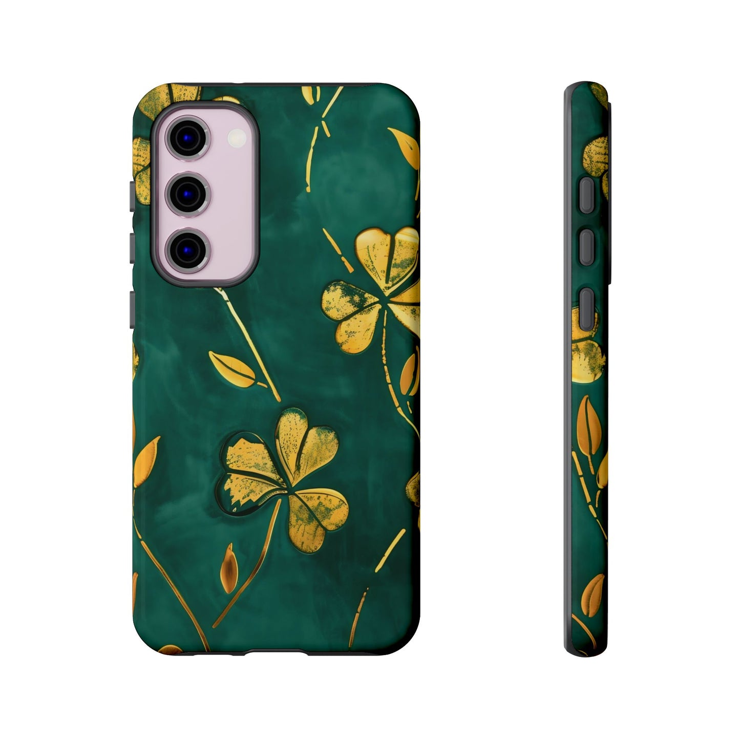 Floral Phone Case with Gold Accents, Tough Phone Cover, Stylish Phone Protector, Unique Gift for Her, Nature Lover Accessory