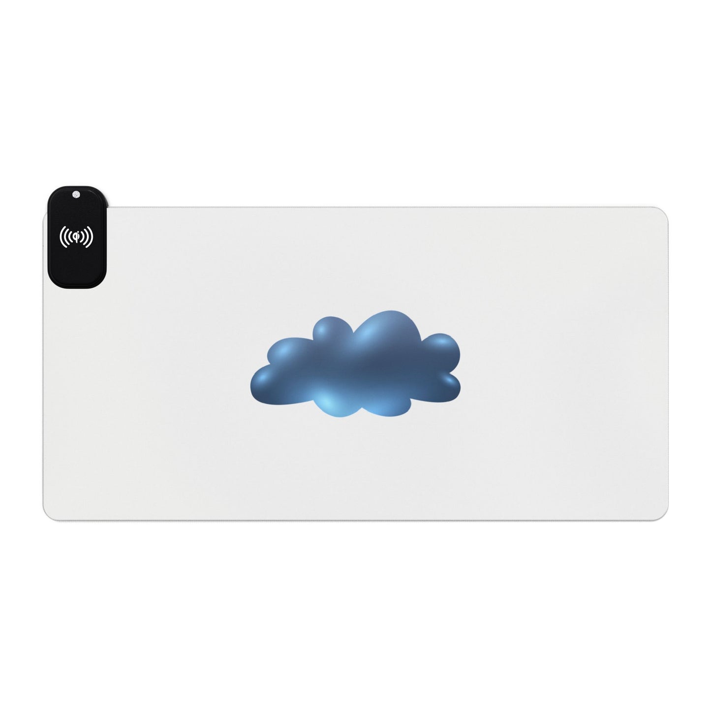 Cloud Illustration - Light Blue - LED Gaming Mouse Pad with Wireless Charging - Perfect for Gamers, Office Setup, Birthday Gifts, Tech Lovers, Modern Workspace