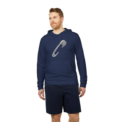 adidas Unisex Fleece Hoodie - Minimalist Safety Pin Design