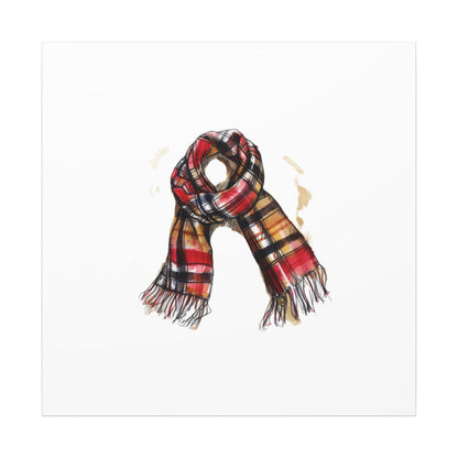 Autumn Scarf Canvas Art Print | Cozy Home Décor, Gift for Fall Lovers, Seasonal Wall Art, Unique Interior Design