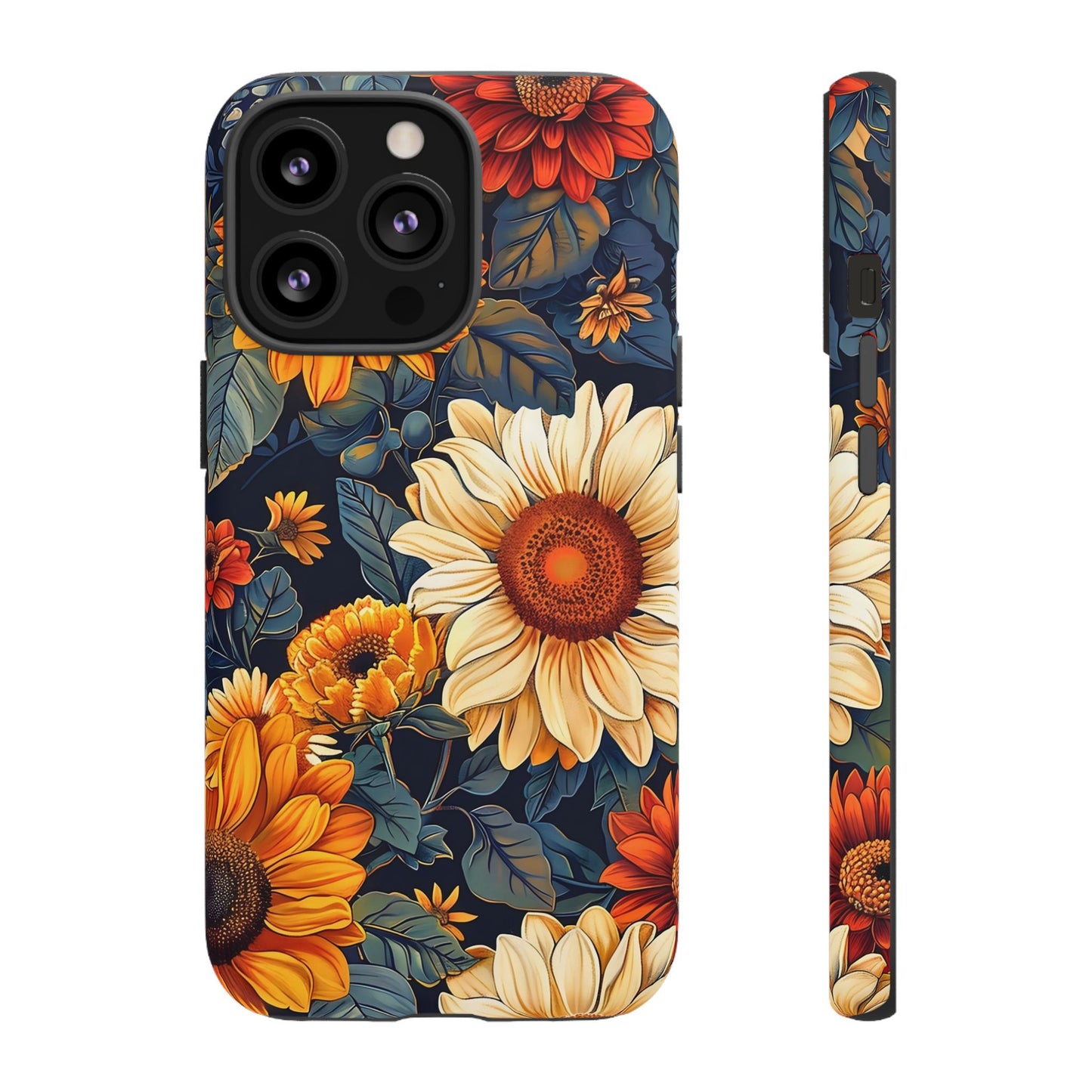 Floral Tough Phone Case | Sunflower Design, iPhone Cover, Protective Case, Gifts for Her, Floral Phone Accessory