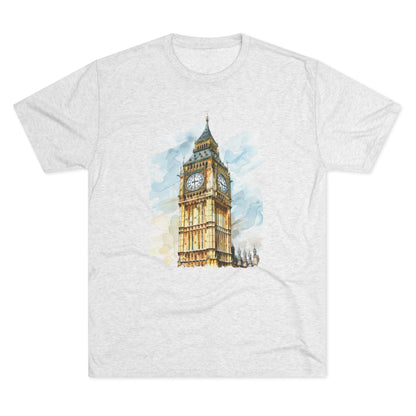 Iconic Big Ben Clock Tower Soft  Unisex Tri-Blend Crew Tee