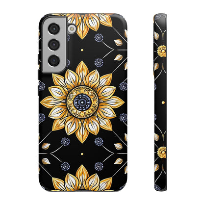 Floral Phone Case with Mandala Design, Tough Cases for iPhone & Samsung, Boho Style, Gift for Her, Unique Accessories