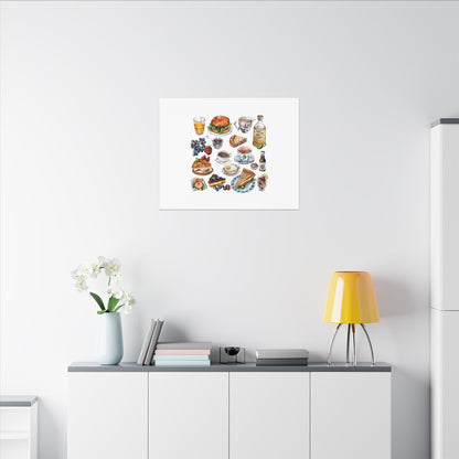 Breakfast Feast Canvas Print, Food Art, Kitchen Decor, Gifting for Food Lovers, Brunch Vibes, Wall Art