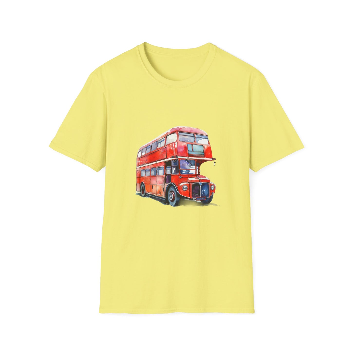London Transport English Bus - Iconic Red Double-Decker Rich Unisex Softstyle T-Shirt