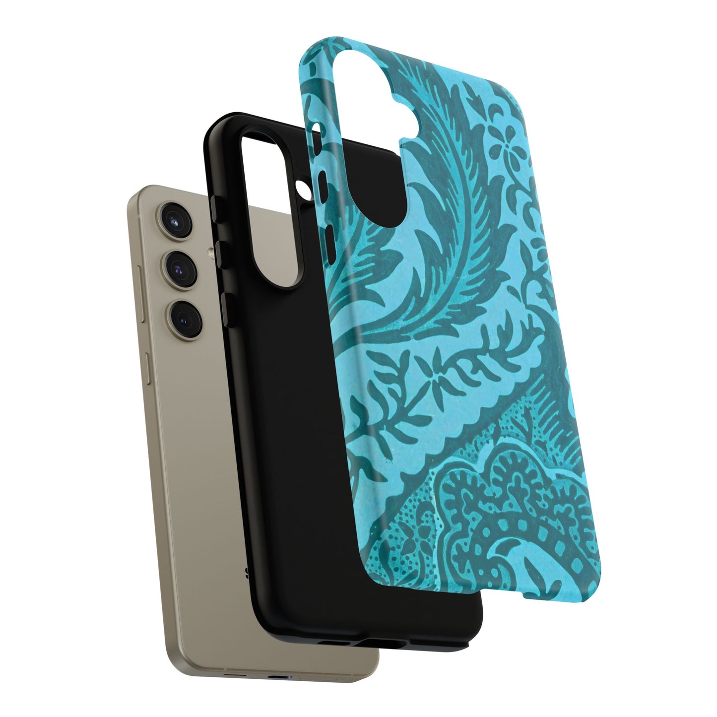 Protective Phone Case with Elegant Teal Design, Tough Cases, Floral Phone Cover, Stylish Smartphone Protection, Gifts for Her, Trendy [...]