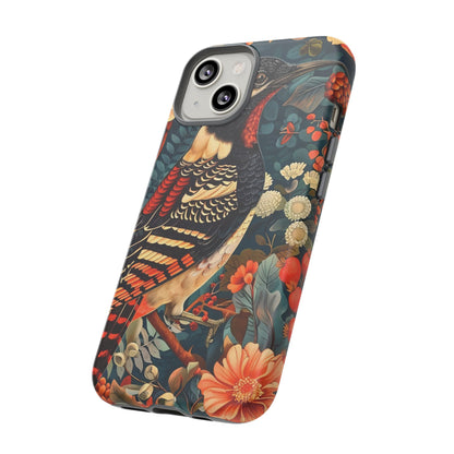 Nature-Inspired Phone Case with Floral Art, Tough Phone Cover, Protective Case, Gift for Nature Lovers, Unique Phone Accessory