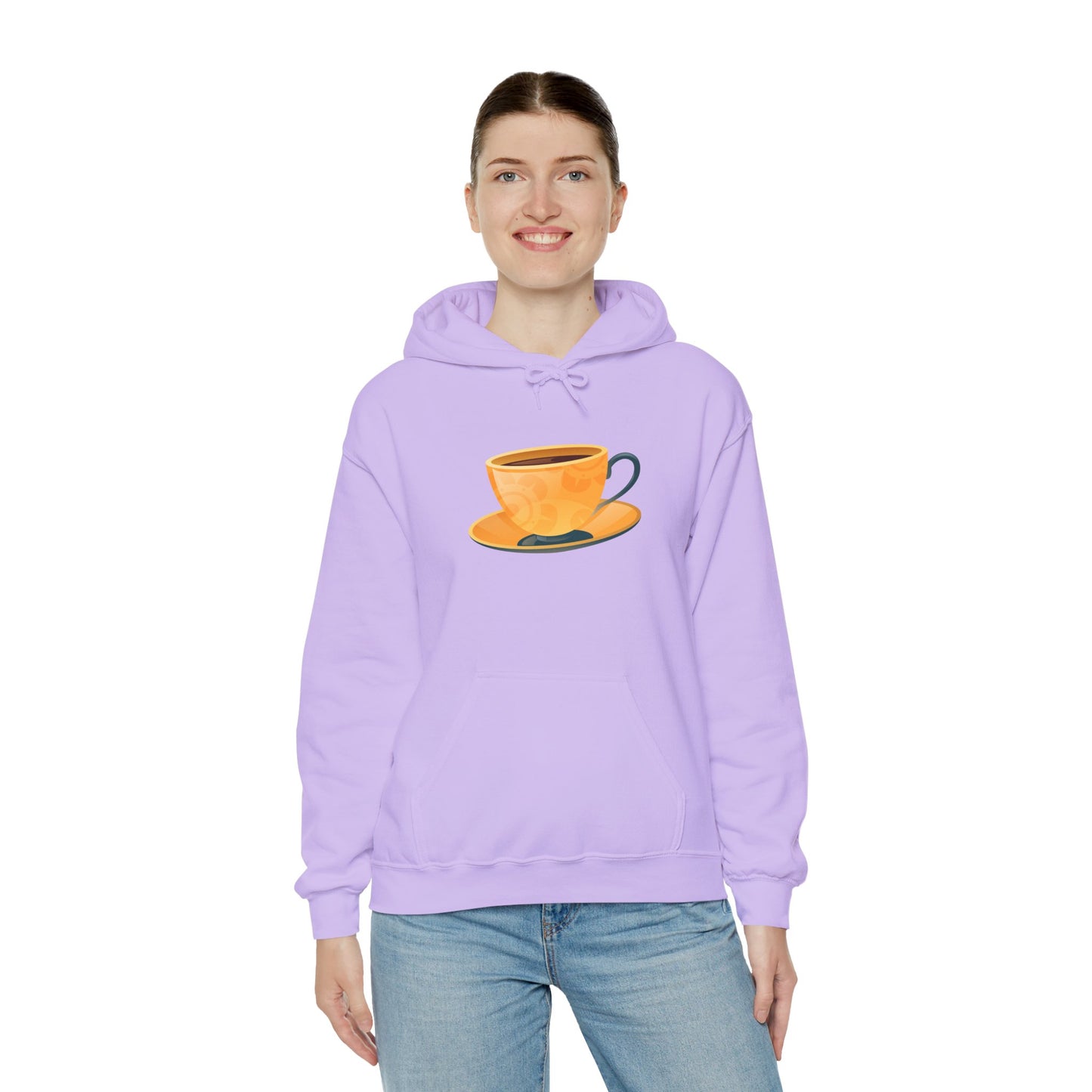 Unisex Heavy Blend™ Hooded Sweatshirt - Elegant British Tea Cup - Classic Tea Time Style