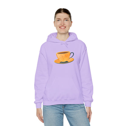 Unisex Heavy Blend™ Hooded Sweatshirt - Elegant British Tea Cup - Classic Tea Time Style